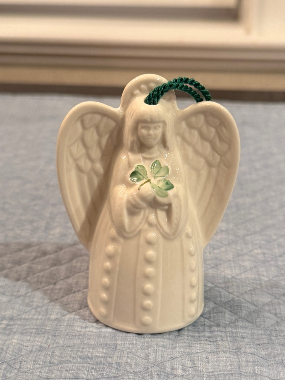 Belleek China Holiday Angel Bell Ornament